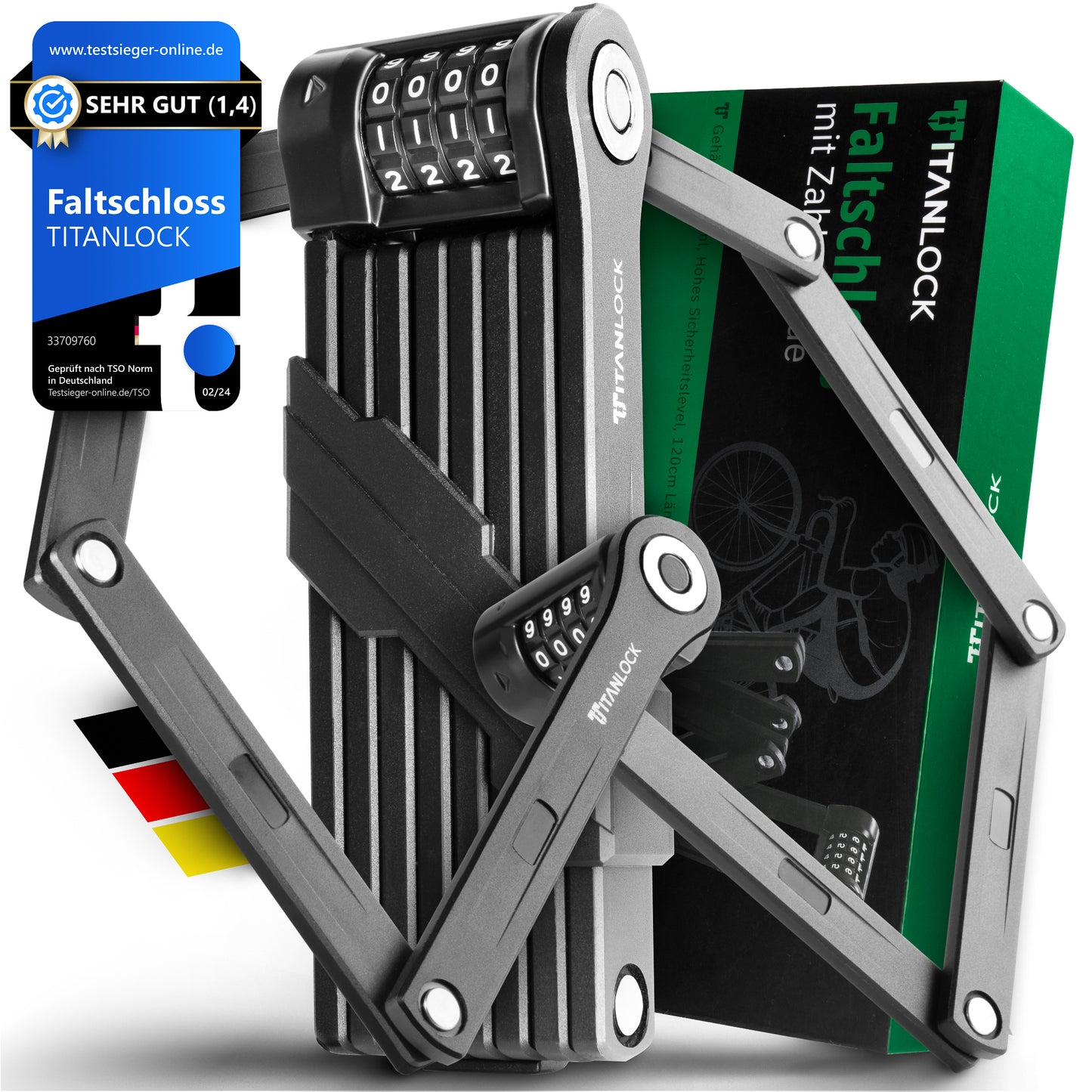 TITANLOCK Faltschloss mit Zahlencode