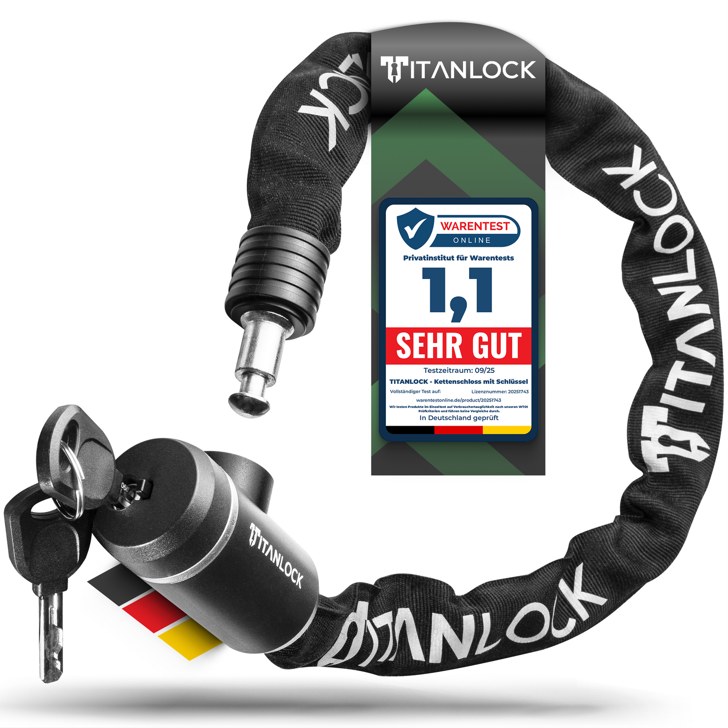 TITANLOCK Kettenschloss mit Schlüssel