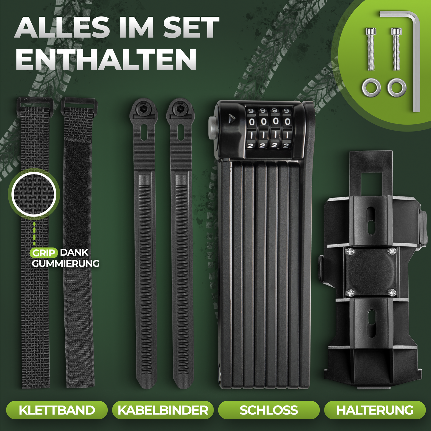 TITANLOCK Faltschloss mit Zahlencode - 120cm