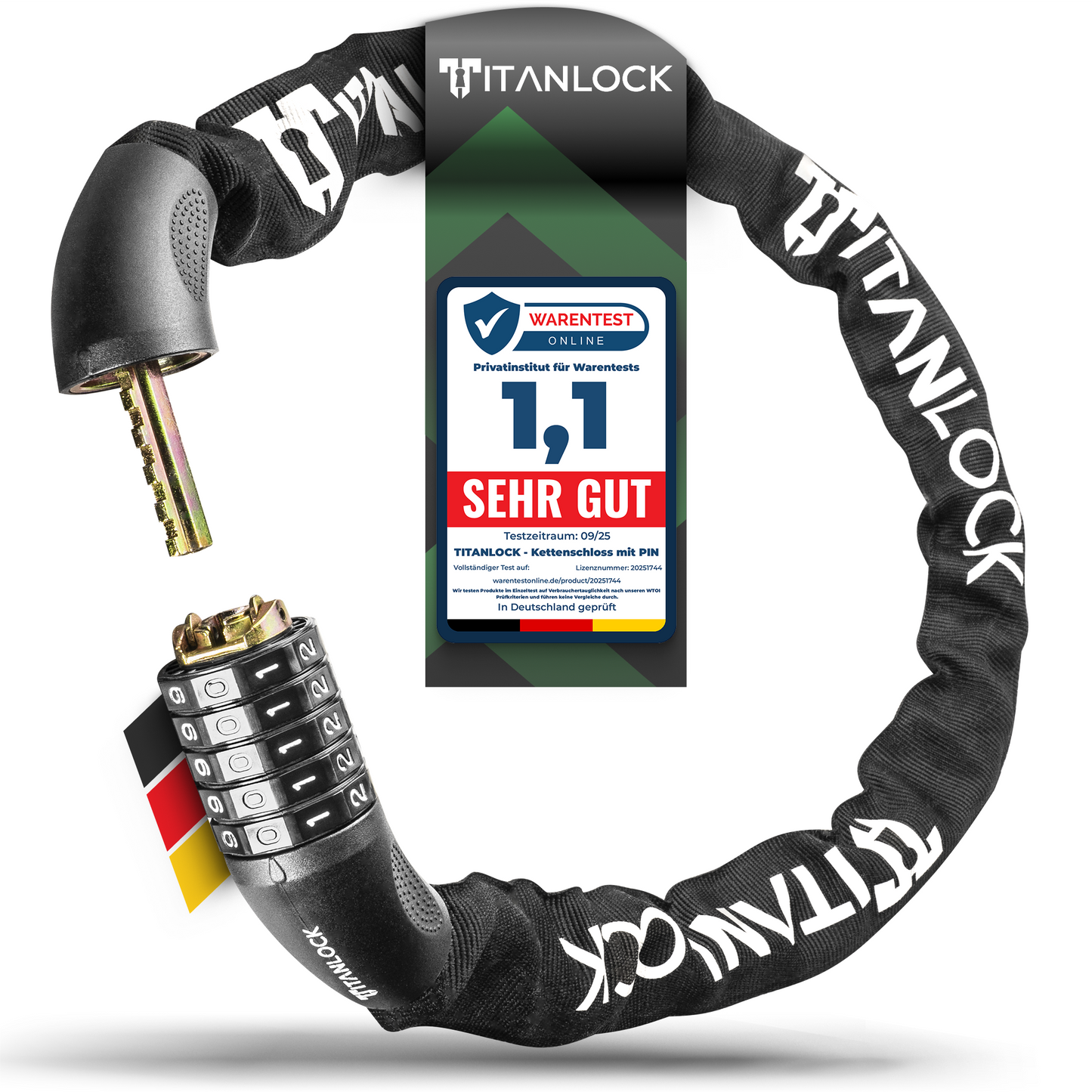 TITANLOCK Kettenschloss mit Zahlencode