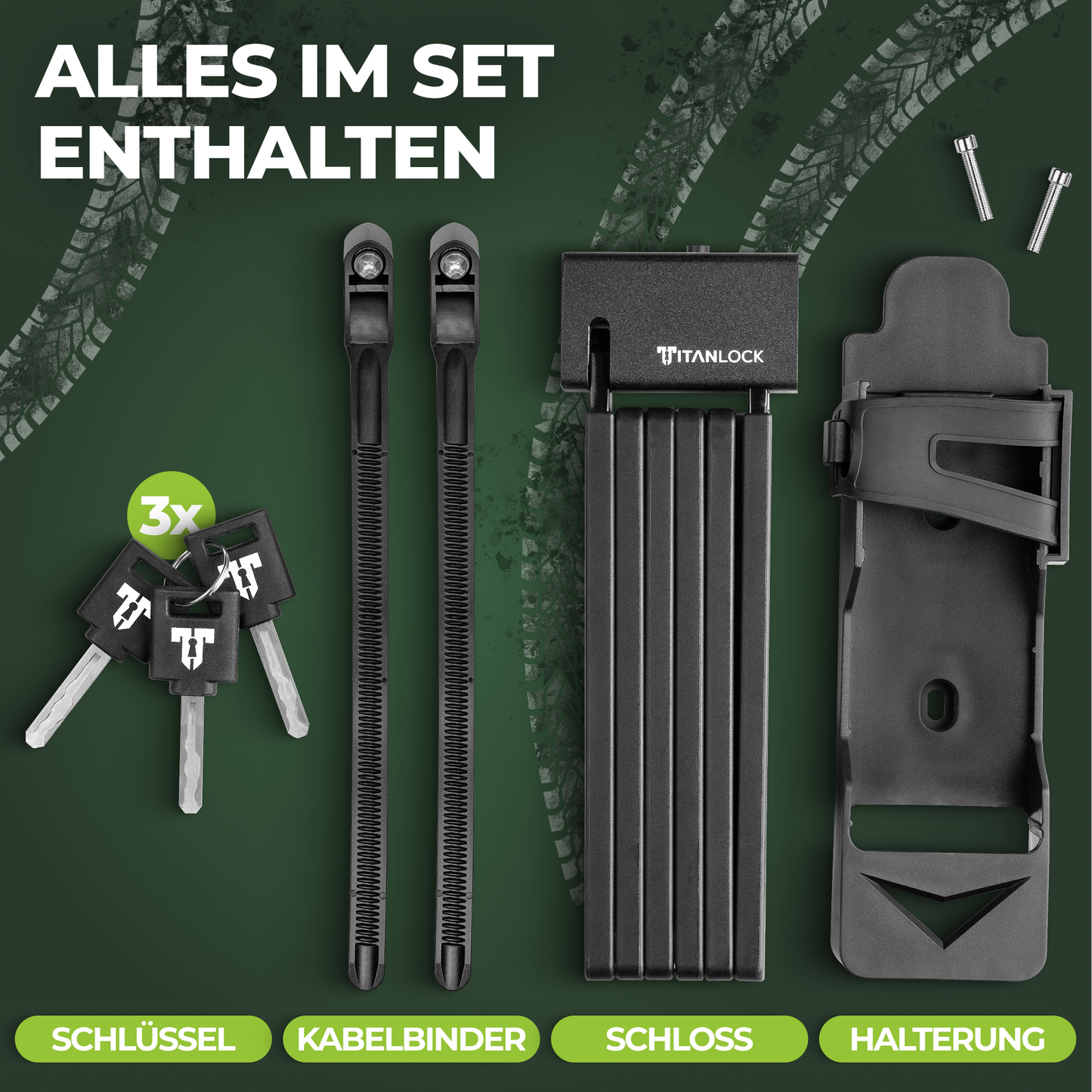 TITANLOCK Faltschloss mit Schlüssel