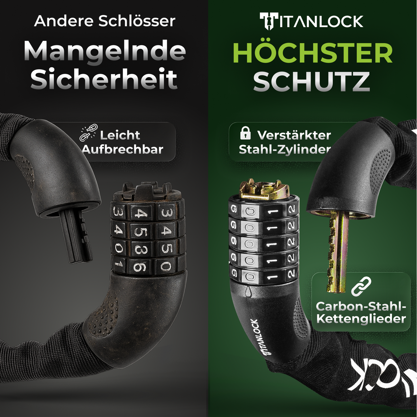 TITANLOCK Kettenschloss mit Zahlencode
