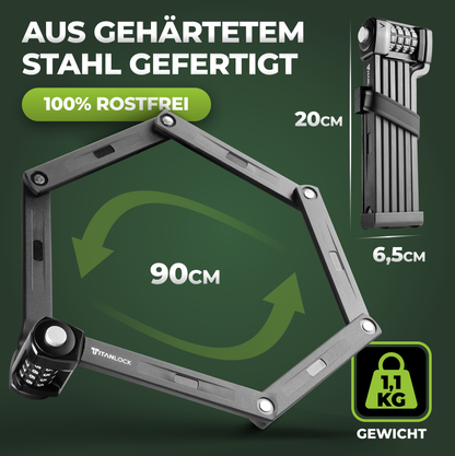 TITANLOCK Faltschloss mit Zahlencode - 90cm