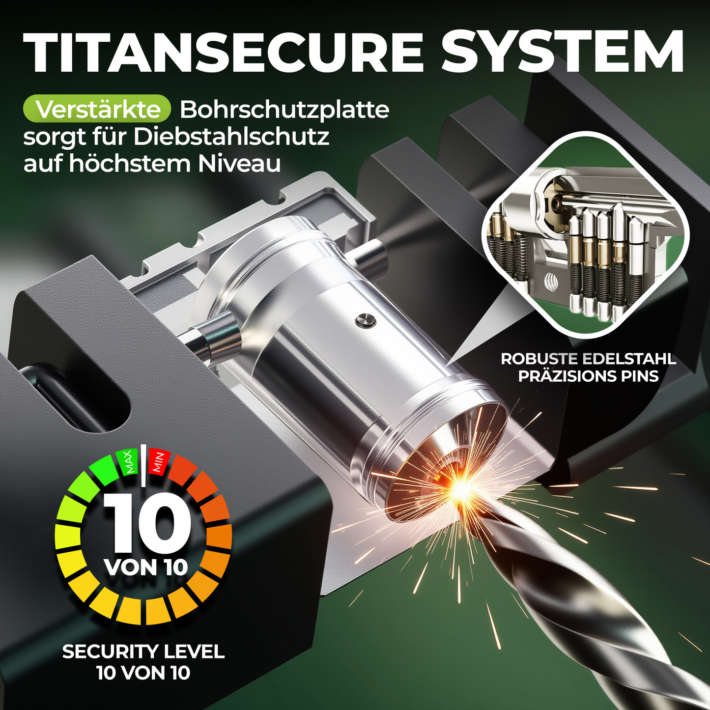 TITANLOCK Faltschloss mit Schlüssel