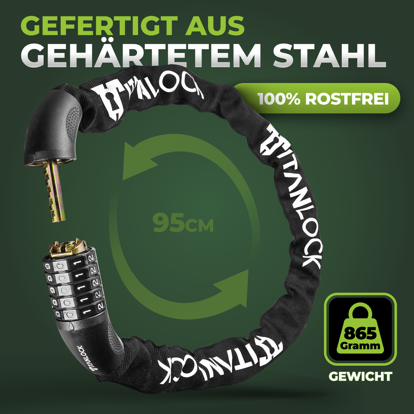 TITANLOCK Kettenschloss mit Zahlencode