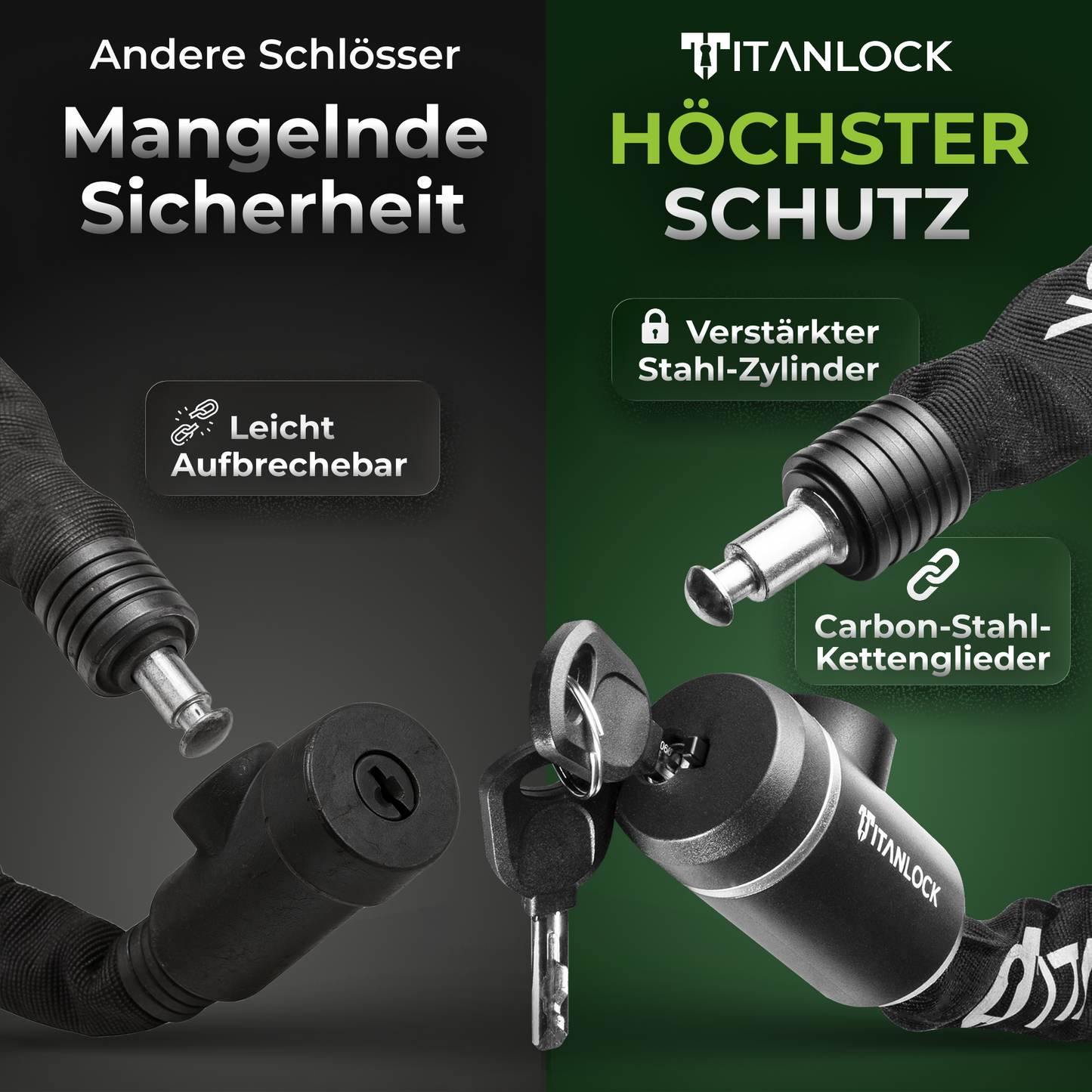 TITANLOCK Kettenschloss mit Schlüssel