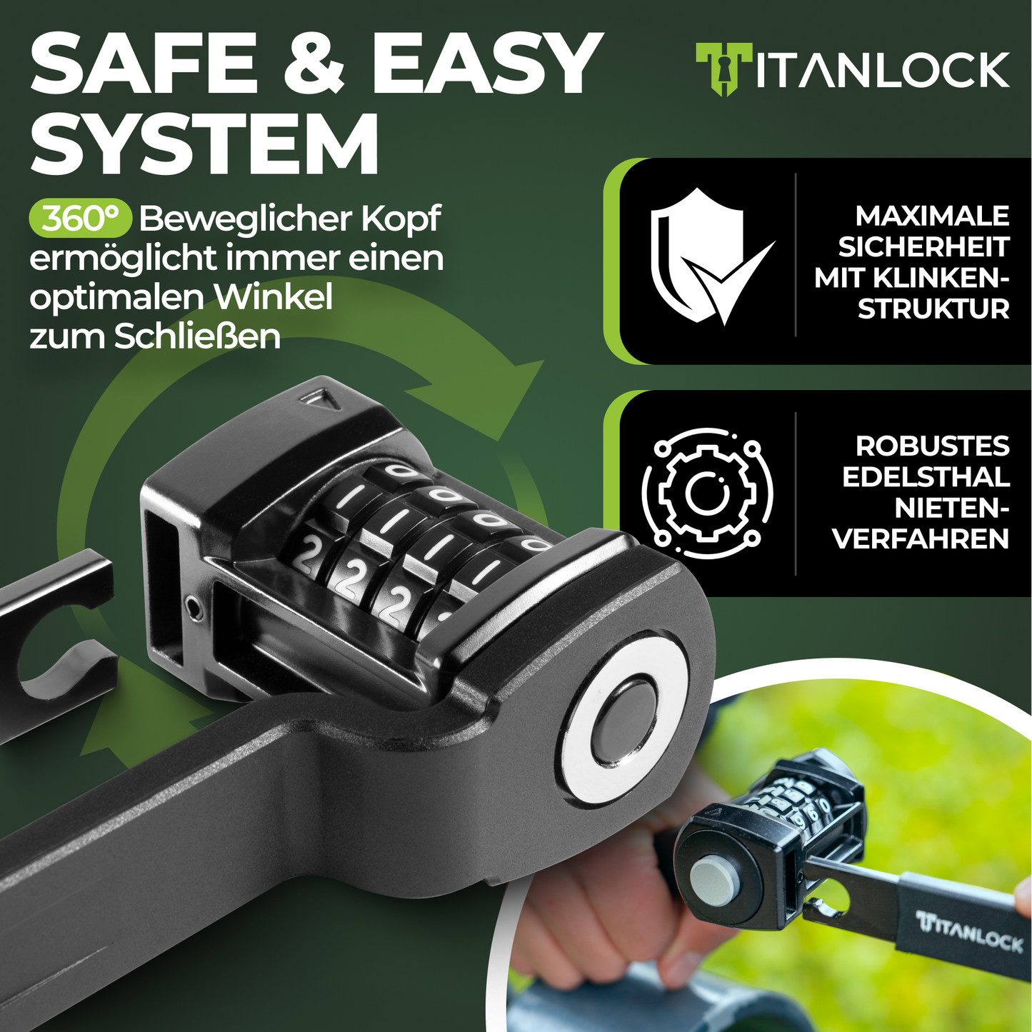 TITANLOCK Faltschloss mit Zahlencode