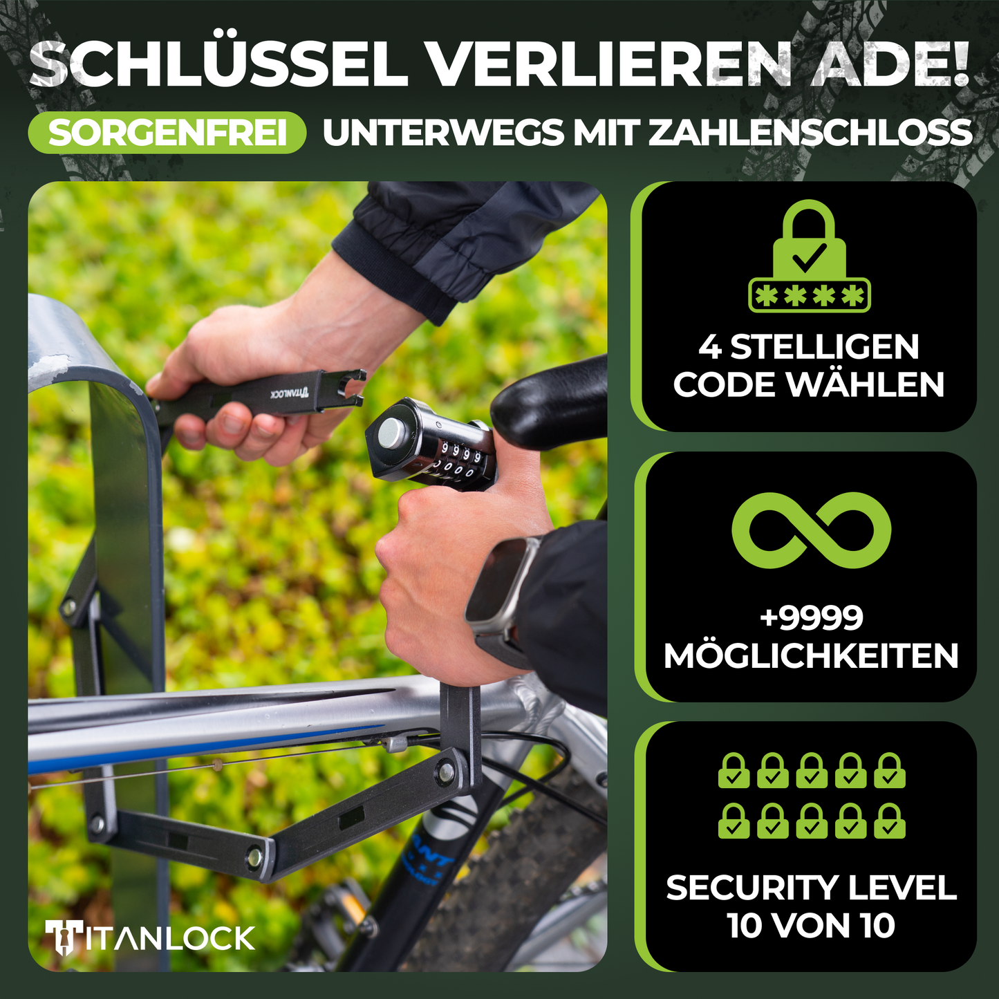 TITANLOCK Faltschloss mit Zahlencode